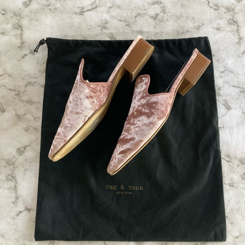 Rag & Bone NY pink velvet size 41 mules - Picture 8 of 15